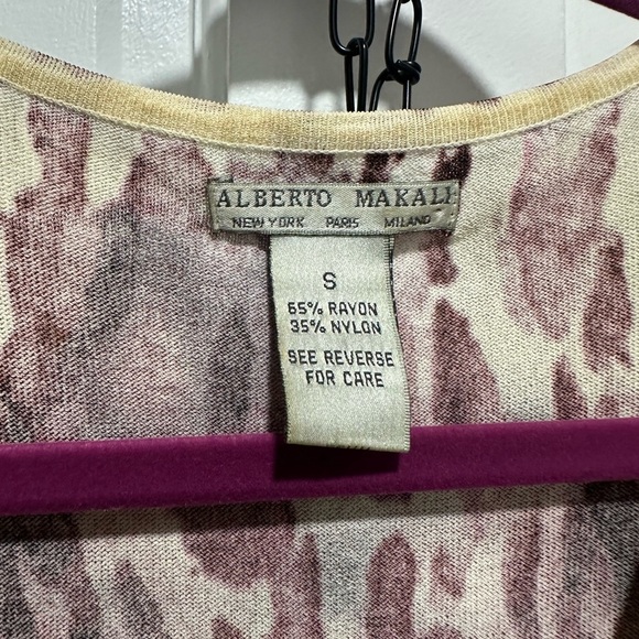 Alberto Makali Animal Print Floral Mesh Top S Sheer Y2K - Picture 2 of 5